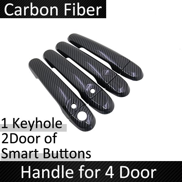 For Nissan Note E12 Versa Note Car Exterior Stickers Door Handle Cover 2013~ Luxurious Chrome Carbon Fiber Car protection
