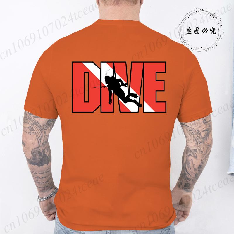 Новая модная футболка для мужчин, повседневная, с коротким рукавом, хип-хоп, уличная одежда, футболка с принтом SCUBA Dive, пуловер, мужская, женская, футболка, топы
