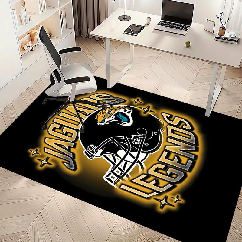 Jacksonville Jaguars logo Print Area Rug - Soft, Washable Non-Slip Indoor Mat for Office Chairs, Living Room, Home Office Decorative Rug