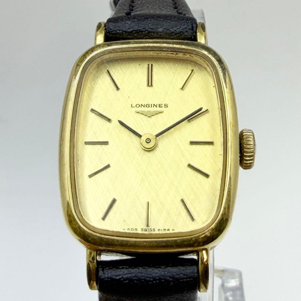 Б/у [Новый ремешок в эксплуатации] Золотые женские часы LONGINES с циферблатом