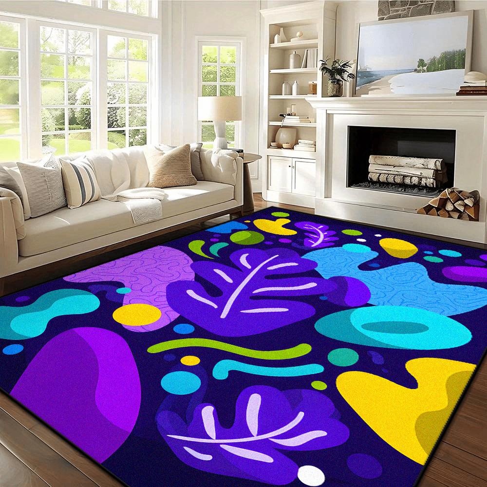 Multicolour Abstract Rugs for Bedroom Carpets for Living Room Easy Care Cloakroom Non-slip Floor Mat Large Area Lounge Carpet