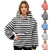 Women's Pullover Striped Print Top Long Sleeve Sports Flannel Top