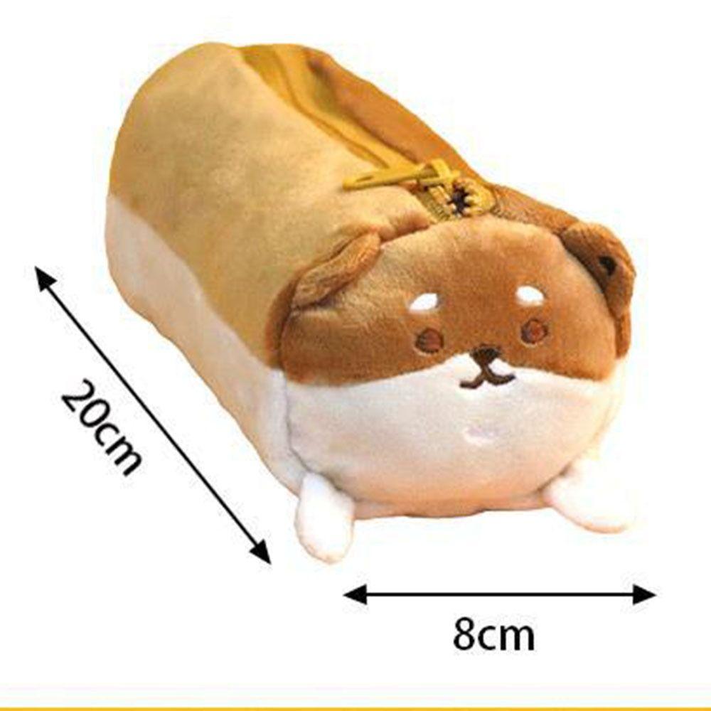 Fluffy Large Capacity Pen Case Kawaii Stationery Box Poatable Corgi Modeling Pencil Pouch  Supplies