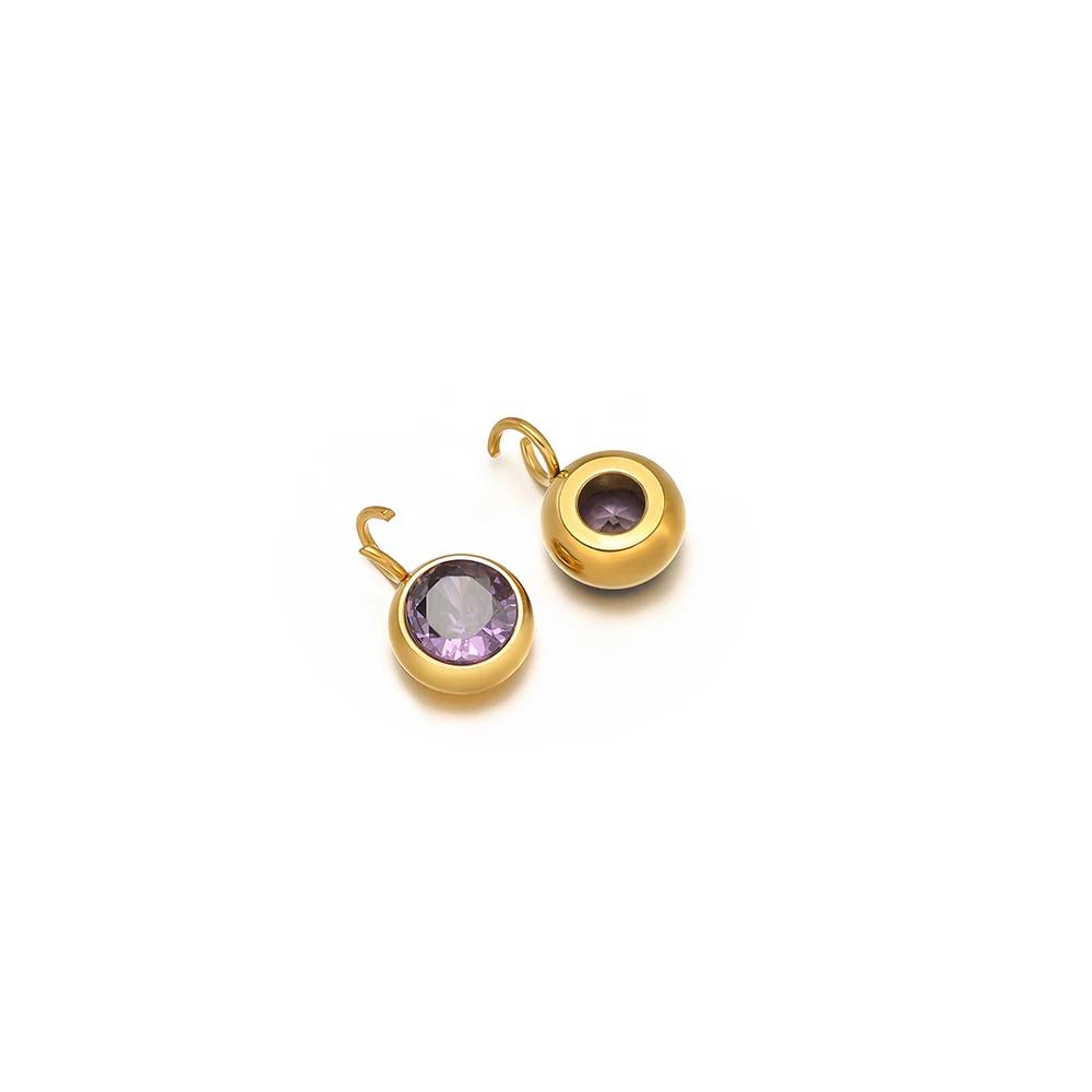20pcs Stainless Steel 12 Months Birthstone Zircon Charms for DIY Jewelry Necklace Pendants Bracelets Findings Earrings Making