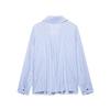 2025 Spring/Summer Women's Striped Long-Sleeve Turn-Down Collar Shirt