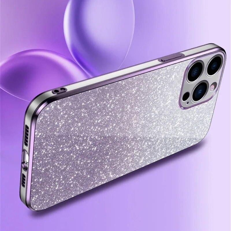 Модные блестящие чехлы 2 в 1 для iPhone 15 Pro Max 14 Plus 13 12 Mini 11 X XR Xs 7 8 SE 2022 Силиконовый чехол из ТПУ Защитная задняя крышка