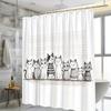 "Cute Cartoon Cats Shower Curtain, Family Cat Pattern Bathroom Decor, Waterproof Polyester Fabric, Multiple Sizes Available"