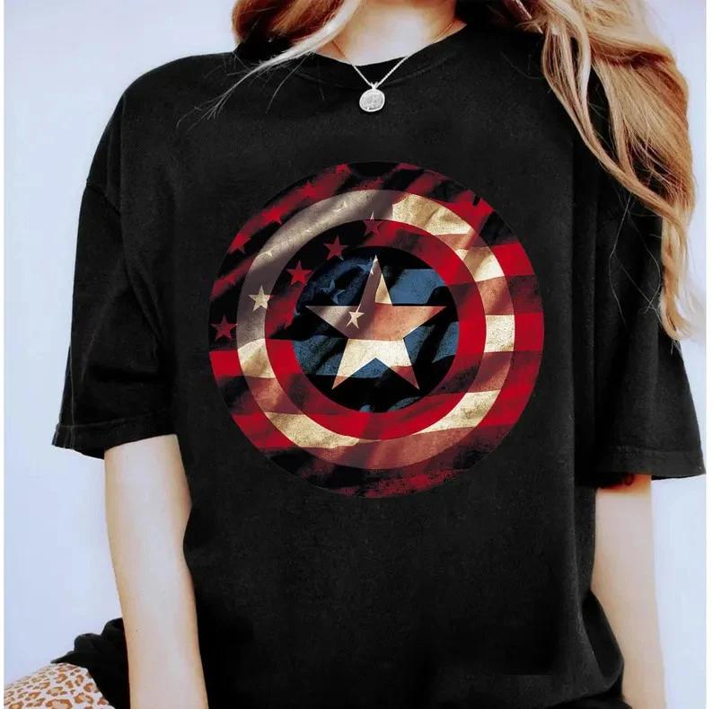 Captain America Avengers Shield Flag TShirt land Family Matching