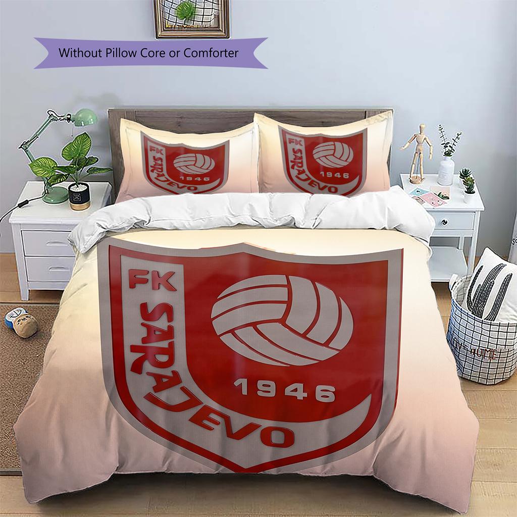 1946 Sarajevo FC Pattern Bedding Home Decoration Birthday & Festival Gift (1 * duvet cover + 2 * pillowcase, without core)