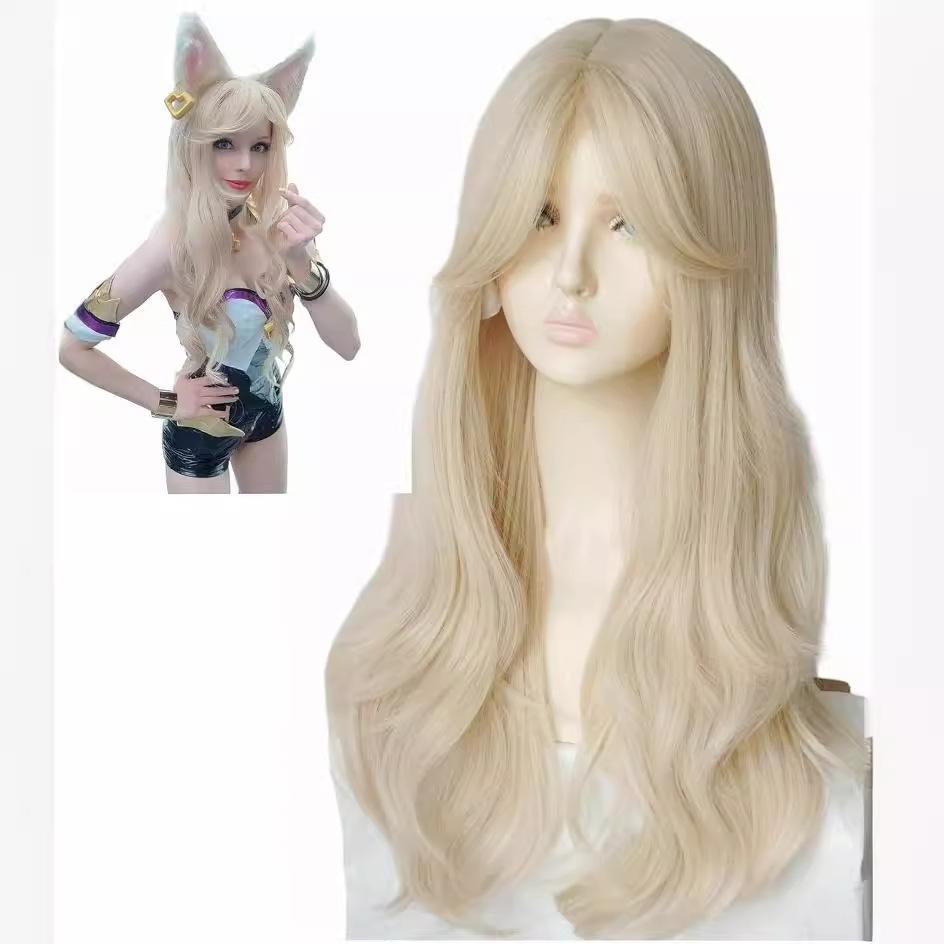 Headgear wig female water ripple natural realistic Internet celebrity long curly hair corn perm trim spot