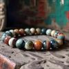 Stable Natural Stone Agate Beaded Bracelet 8mm Simple Men's and Women's Texture Bracelet Party Daily Jewelry Accessories Gift