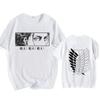Japanese Anime Attack On Titan Men's Women's Summer T-shirts, Printed Cotton Short Sleeve T-shirts, Oversized Trendy T-shirts