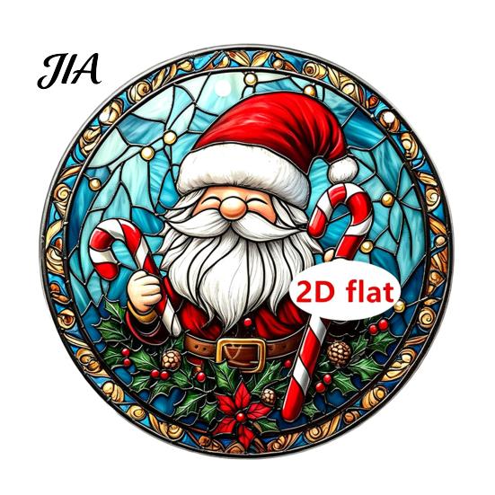 Snowman And Bell Ornaments Acrylic Christmas Hanging with Chain, Double-sided Santa Claus/Snowman/Reindeer/Bell Decorations Retro Tree Decor for Home