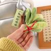 2Pcs Creative Pomelo Leaf Pendant Green Stuffed Backpack Pendant Plush Key Chain Birthday Gift