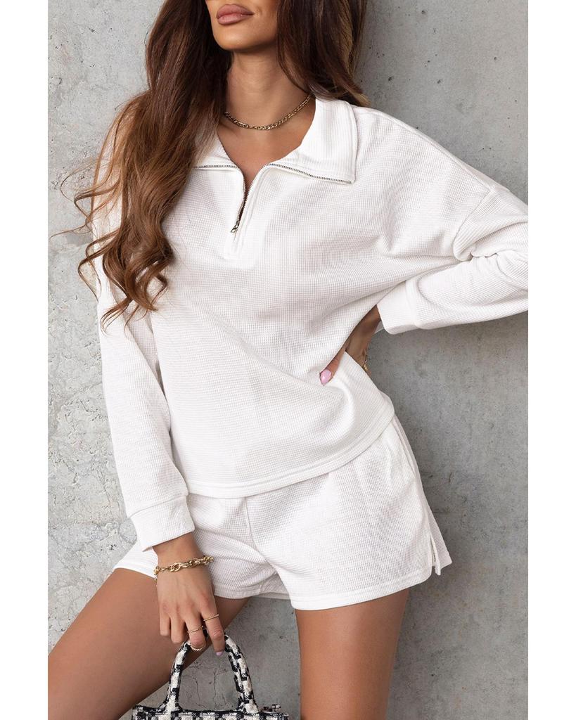 Azura Exchange Комплект из толстовки с застежкой-молнией и шорт с высокой талией