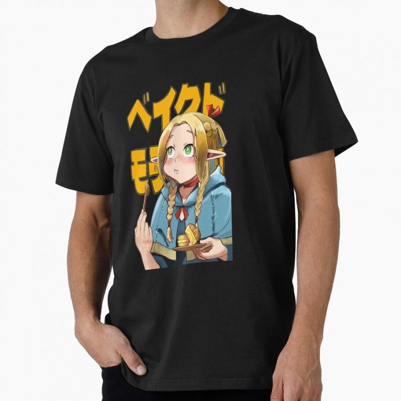 Marcille Delicious In Dungeon Gift TShirt For Gamer Dungeon Meshi Cool Anime Fantasy Adventurers Graphic Clothes All Size Tops
