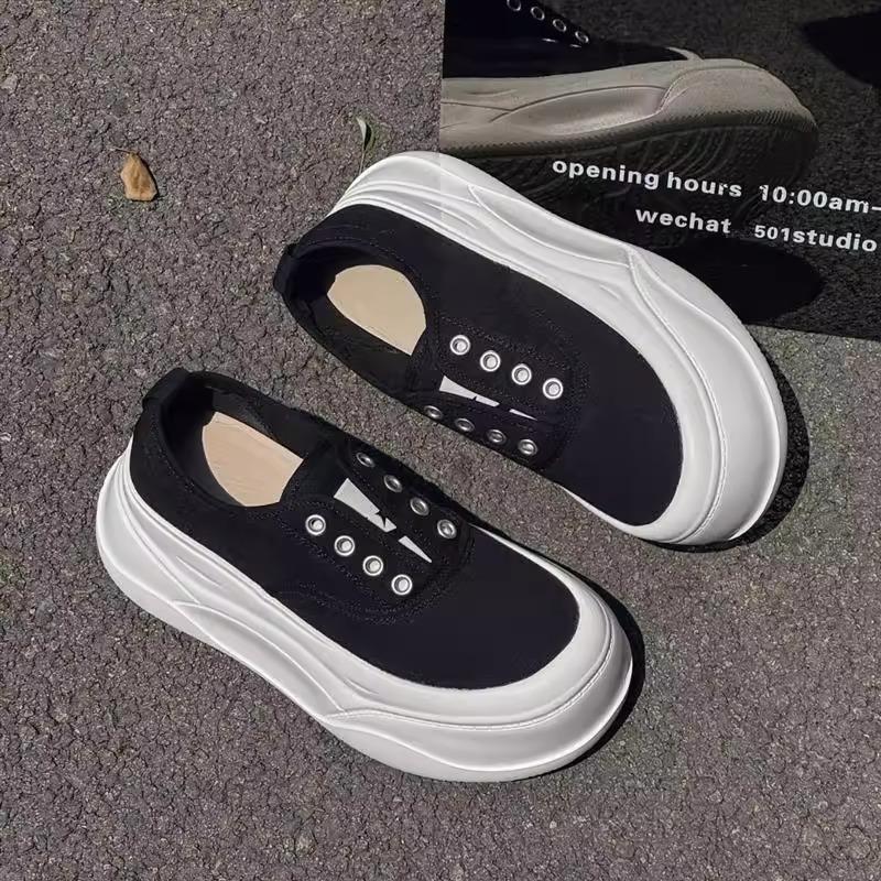 Breathable Foam Platform Canvas Shoes, Little White Shoes, Women's Summer and Autumn New Women's Shoes, Casual Versatile Board Shoes