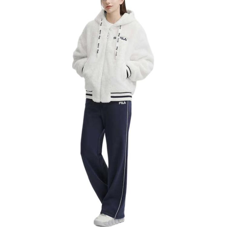 New FILA Velvet feel Coat Women's Cloud White F11W449501FWT