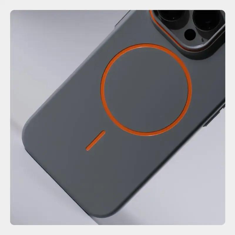 Ультратонкий простой чехол для Magsafe для iphone 17 Air 16 Pro Max 15 14 13 12 Матовый чехол с цветными вставками для защиты объектива Беспроводная зарядка Жесткий ПК-чехол
