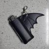 Bat Lip Balm Holder Lighter Case Keychain Pu Leather Wing Design Punk Style Pendant Accessories Lighter Protective Leather Case