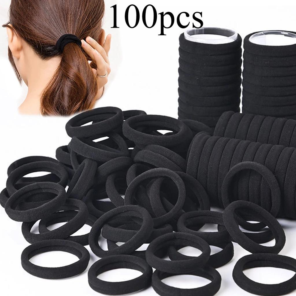Черные резинки для волос 50/100 шт. – Высокоэластичные резиновые резинки для волос для женщин, держатели для хвоста и аксессуары-скранчи