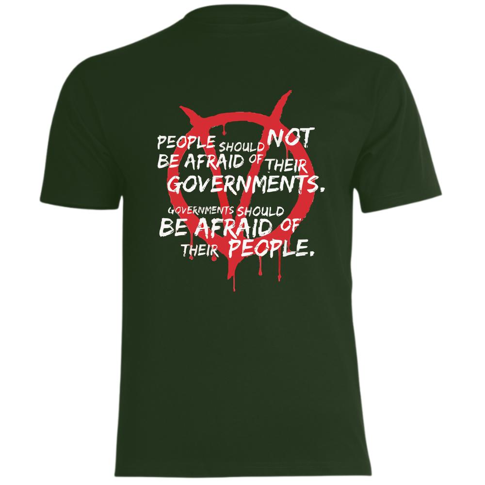 People And Governments Inspired by V For Vendetta Printed TShirt