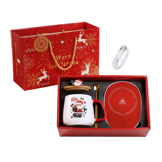 Coffee Cup Warmer with Mug Set Electric Heated Coffee Warmer Ceramic Coffee Mug Set for Coffee Tea Water Milk Coco Christmas Gifts for Coffee Lovers