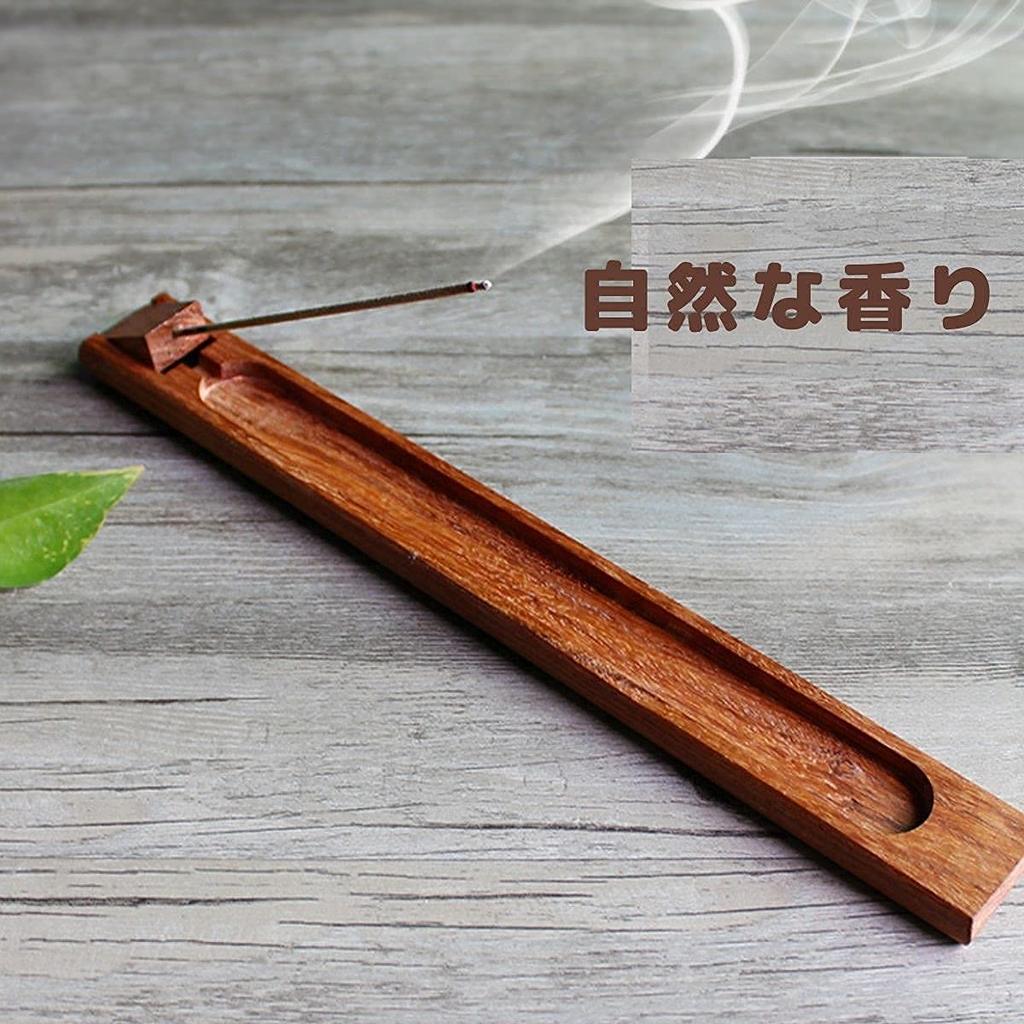 ДЕМИ ЛУС. Подставка для благовоний, Горизонтальная, со Встроенным Блюдцем, Стильная, Маленькая, Деревянная, Простая, Компактная, для Палочек-Благовоний, Успокаивающая, для Медитации,