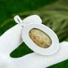 Oval Fossil Coral Gemstone 925 Silver Birthday Sister Bezel Root Chakra Pendant