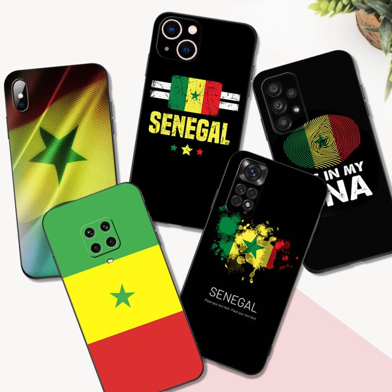 Black Tpu Case For Samsung Galaxy M53 M13 M62 A12 A22 A32 A42 A52 A72 4g 5g A20S Back Cover Senegal Flag