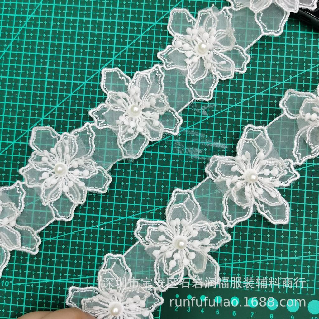 Евген Пряжа Вышитое Кружево Трехслойный Бисер Штрих-код Королева Детская Одежда DIY Кукольная Бижутерия со Штрих-кодом