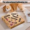 Puzzle Box Cat Toy Wooden Maze Game Box Interactive Kitten Peek Play Ball Toy Indoor Cats Hide And Seek Agility Toy