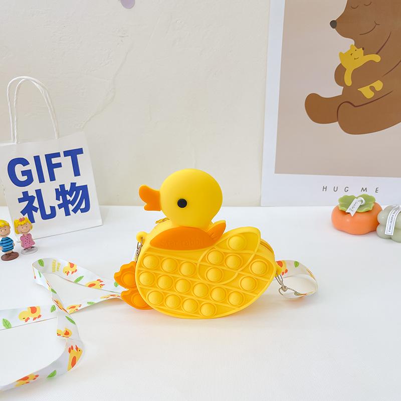 Детская милая милая сумка-мессенджер с уткой, пионер пресса для борьбы с крысами, музыкальная силиконовая сумка с щипком, сумка для мелочи для девочки, малыша, ребенка