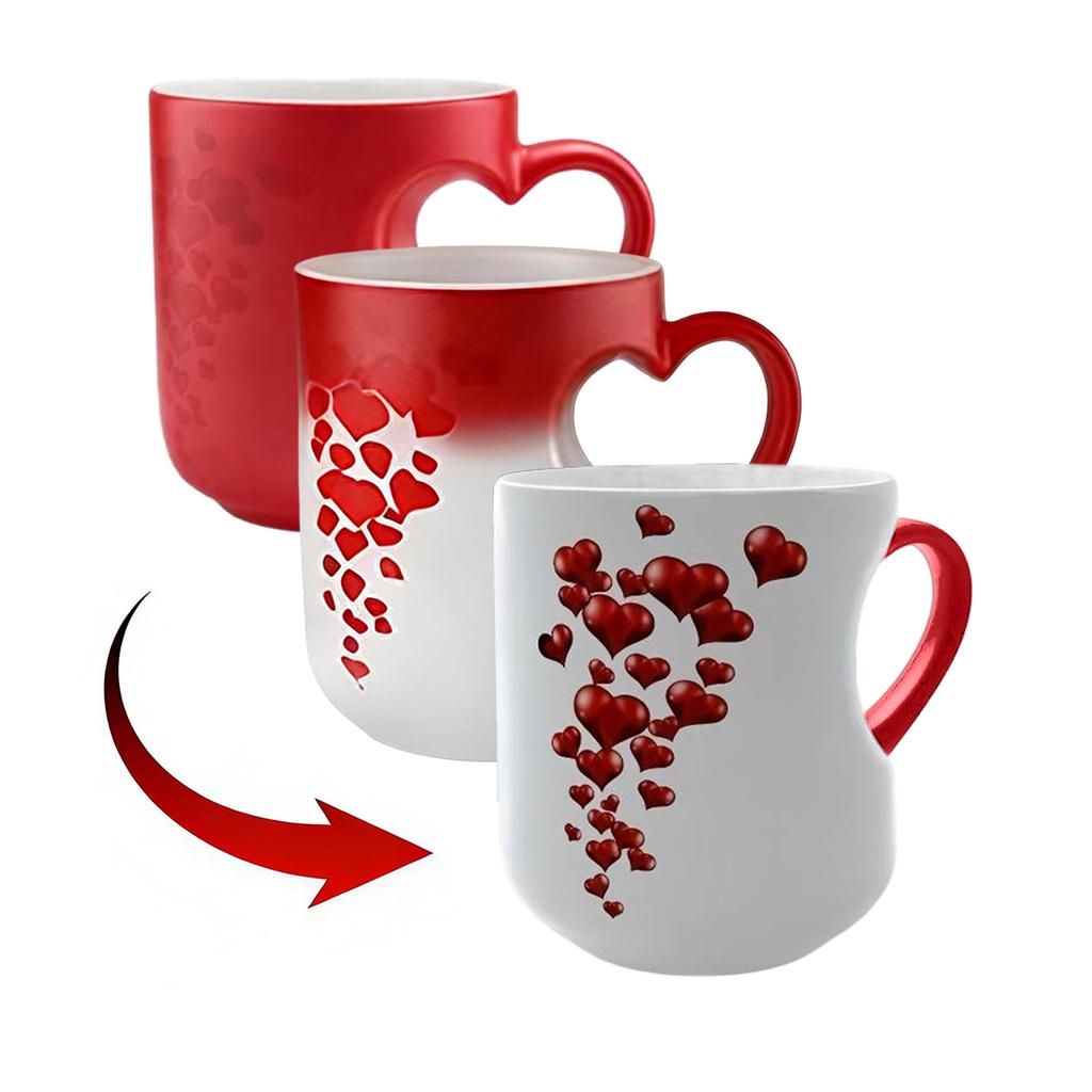 Heart-shaped Color-changing Ceramic Mug