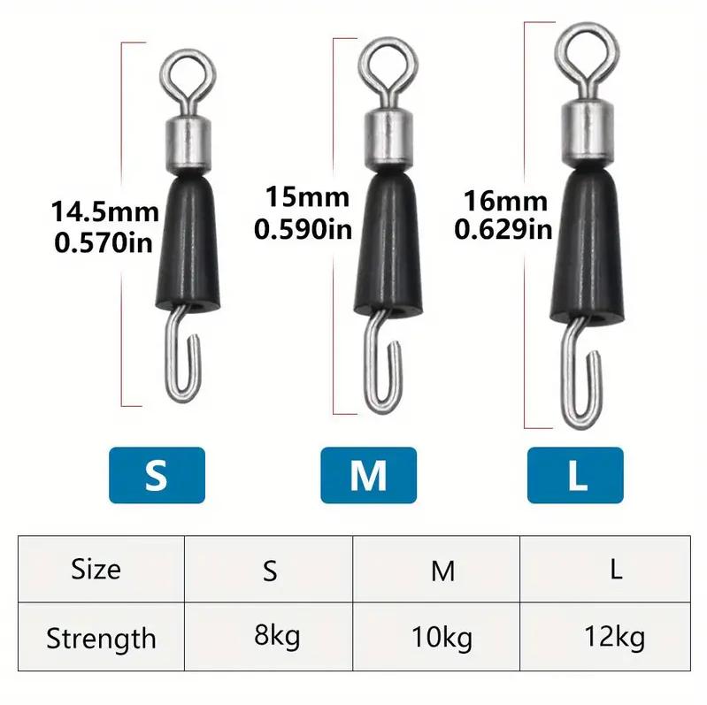 10pcs Carp Fishing Feeder Swivels Accessories, Swivel Snaps Connector For Outdoor Fishing