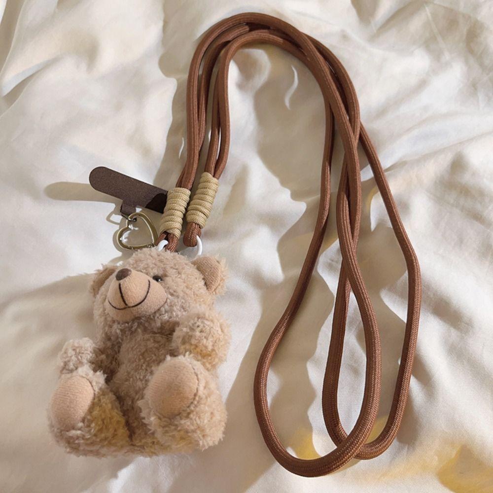 Plastic Bear Plush Phone Straps Anti-Lost. Crossbody Mobile Phone Lanyard Jewelry Gift