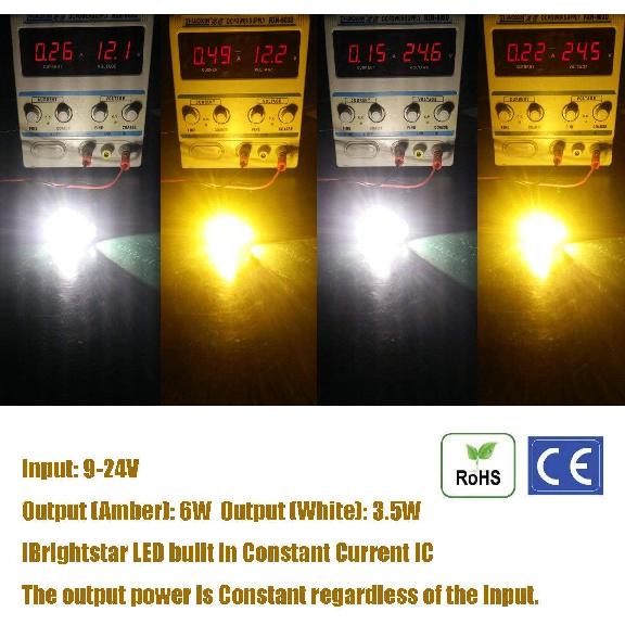 iBrightstar Extremely Bright 3030 Chipsets 3157 4157 3155 3457 Switchback LED Bulbs with Projector Replacement for Daytime Running Lights/DRL and