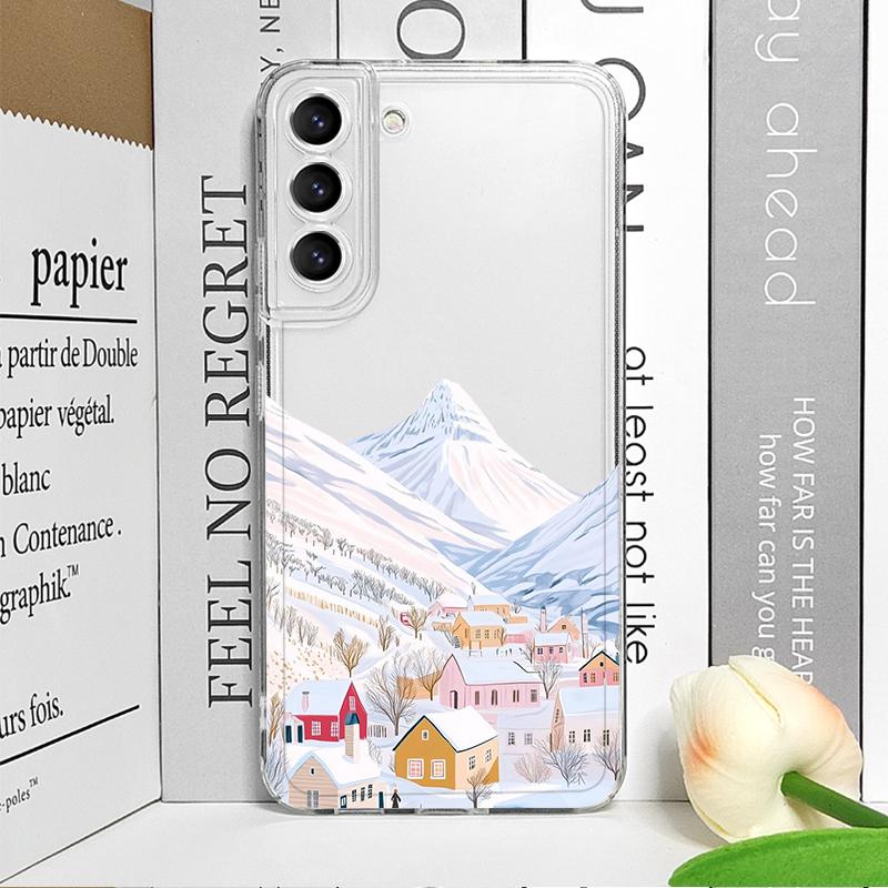 Креативный чехол для телефона с зимним горнолыжным поселком для Oppo Reno 13F 12 11 10 Pro Plus 8T A79 A58 A92 Find X3 Lite, прозрачный, мягкий
