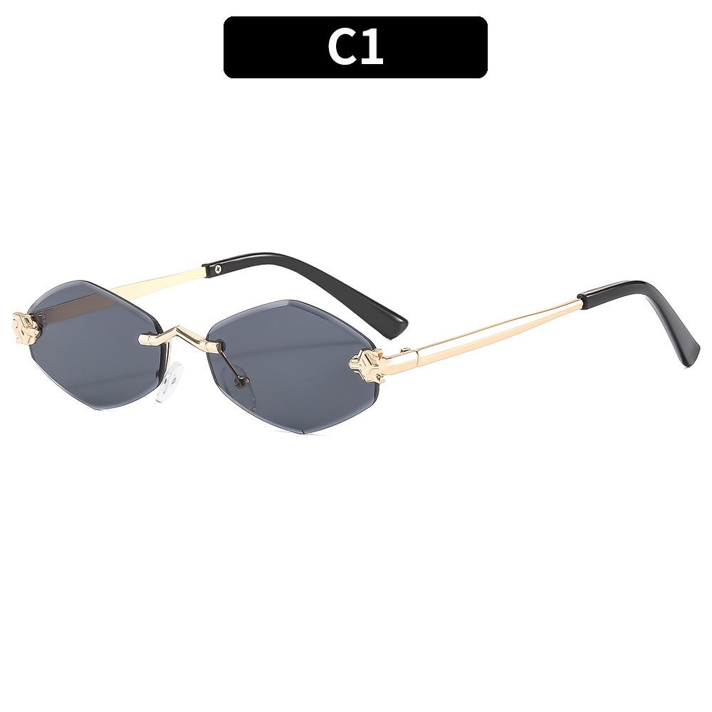 Модные маленькие многоугольные солнцезащитные очки для женщин, роскошный бренд, коричневые ромбовидные солнцезащитные очки, женские винтажные металлические очки