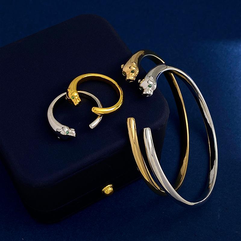 Европейский и американский стиль Открытый браслет с головой леопарда - Модные и стильные украшения с гепардом