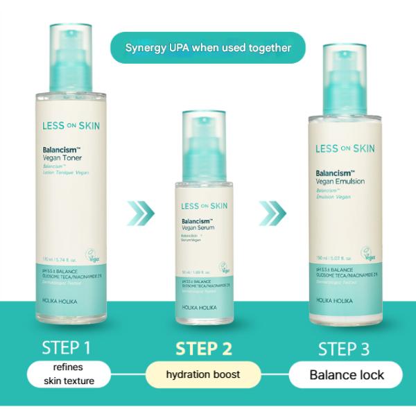 HOLIKA HOLIKA Less On Skin Balancism Vegan Skincare Set (Toner 170ml + Serum 50ml + Emulsion 150ml) (3 Options)