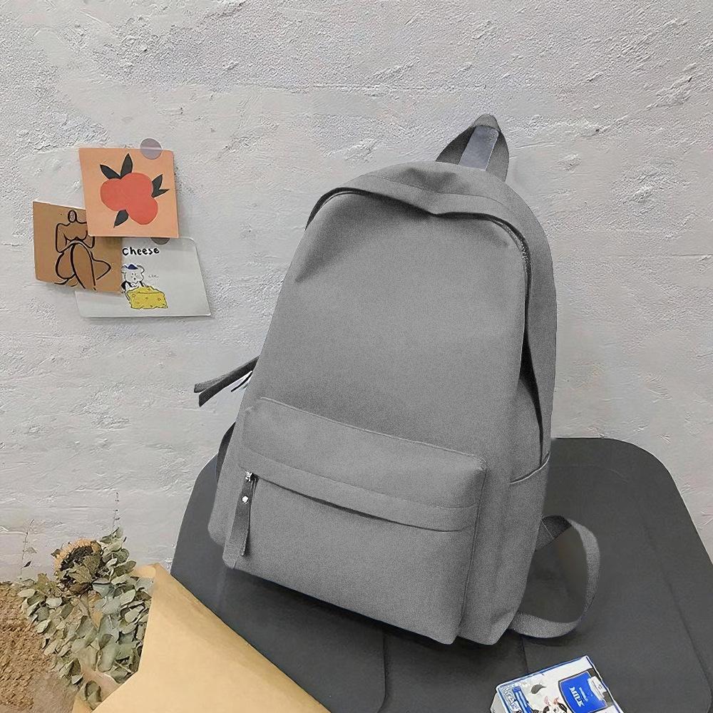 Schoolbag Japanese men's schoolbag Korean version of simple and versatile solid color student schoolbag unprinted junior high school student Mori in