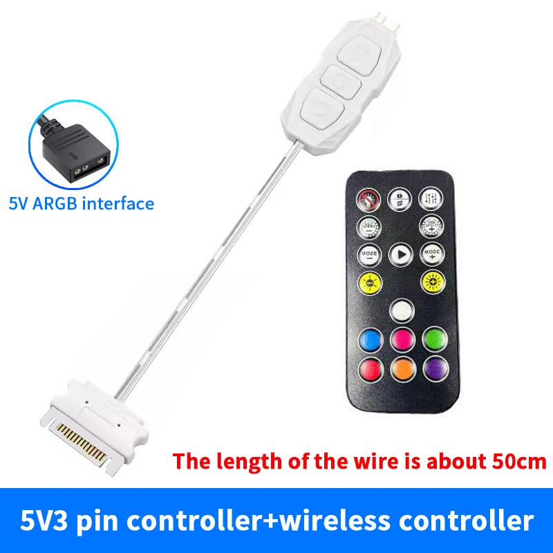 ARGB контроллер 5V 3Pin интерфейс SATA удлинительный кабель контроллер подсветки адаптер для ПК вентилятор кулер для процессора вентилятор светодиодная лента радиатор