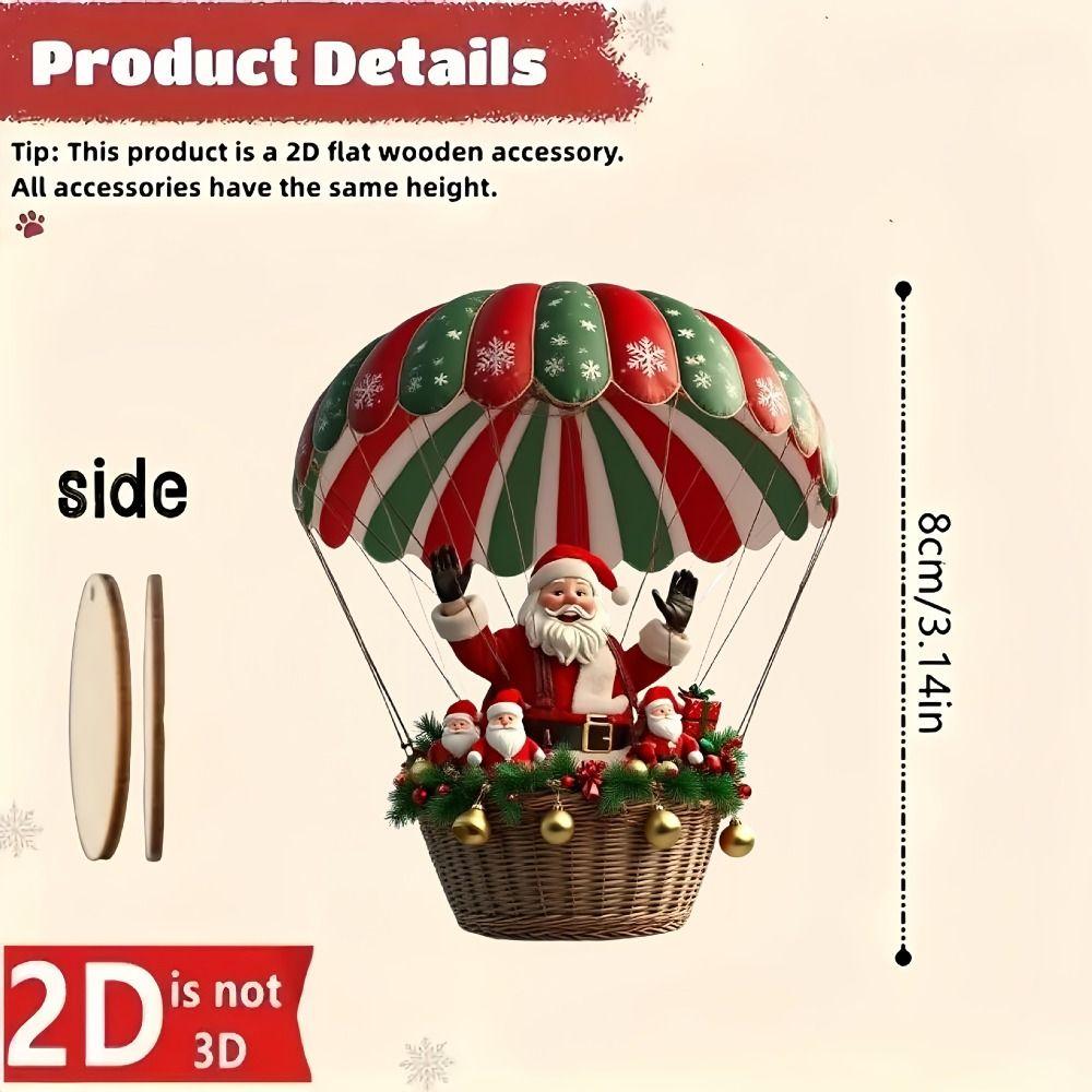 10Pcs Santa Claus Christmas Tree Hanging Portable Handmade Wooden Christmas Pendant Christmas Tree Decor Props