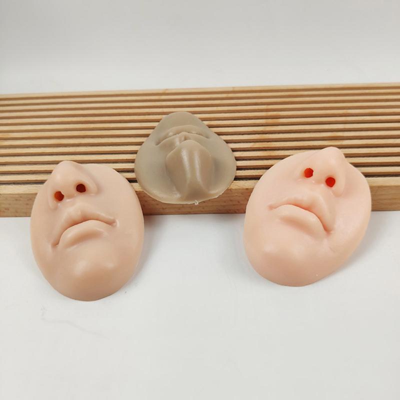 1шт 3D силиконовая модель лица татуировка прокол практика имитация человеческого носа рот часть тела дисплей нос пирсинг ювелирные изделия