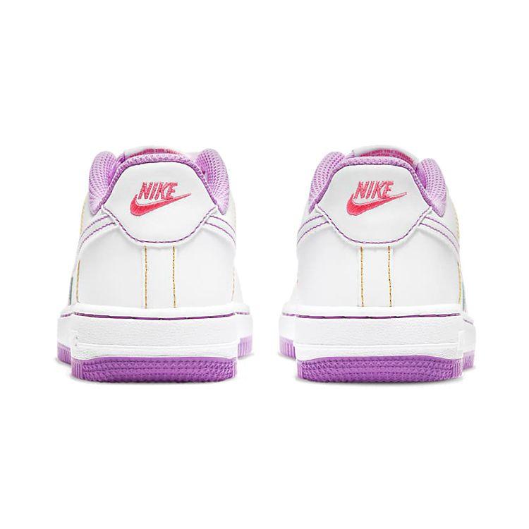 Nike Force 1 PS Contrast Stitch - Fuchsia Glow Kids кроссовки белые гипер-розовые DC9672-110
