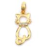 [L5303] - Gold Plated Pendant 'Beauty Cat' White Gold - 20x7 Mm