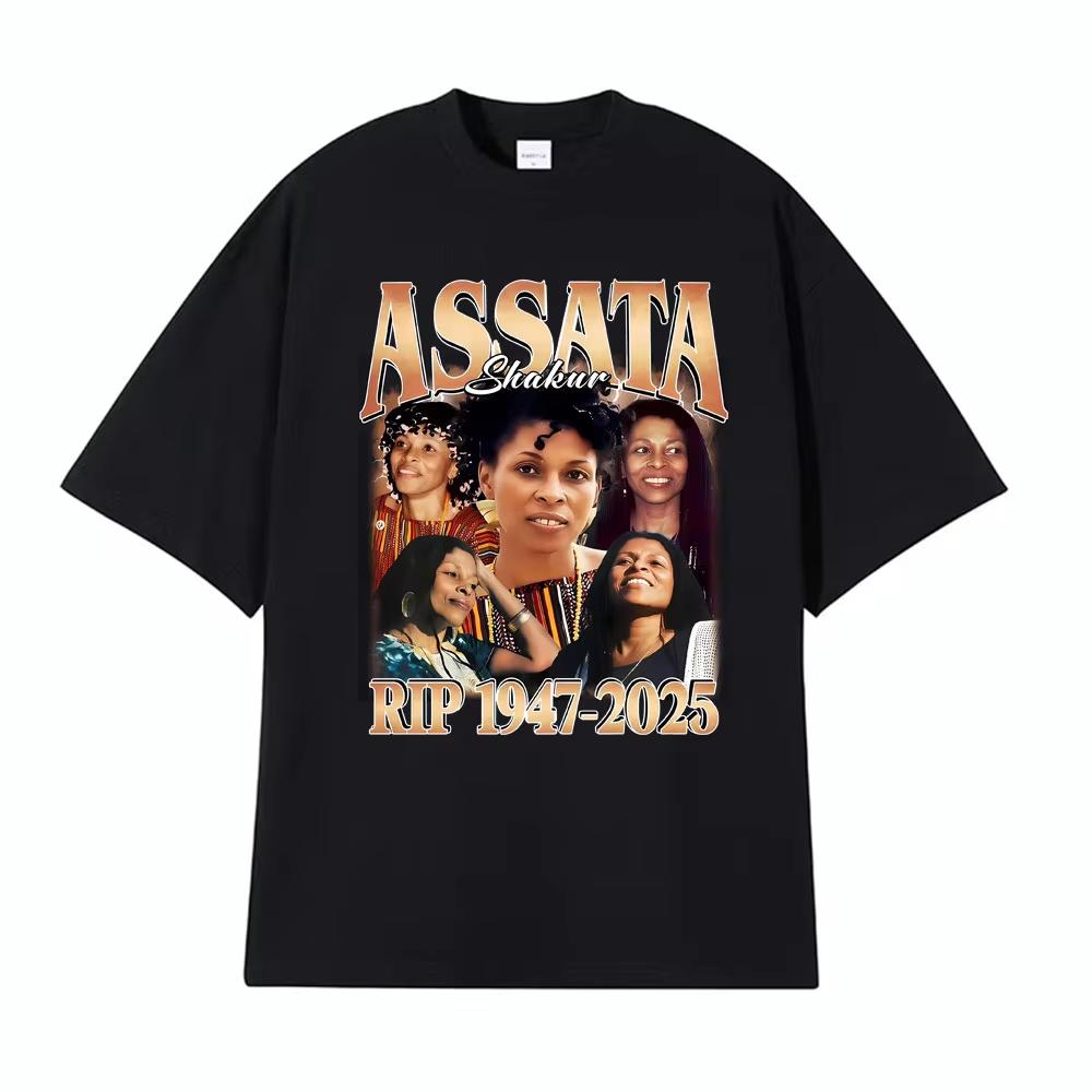 Assata Shakur Unisex BlackLeaders TShirt Women Clothing Fashion Retro Street Hot Sale Classic Tshirts Oversized Cotton T Shirt