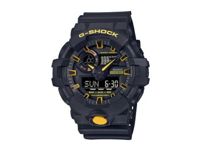 G-SHOCK GA-700CY-1AJF Caution Yellow Limited Мужские часы с черным ремешком из смолы