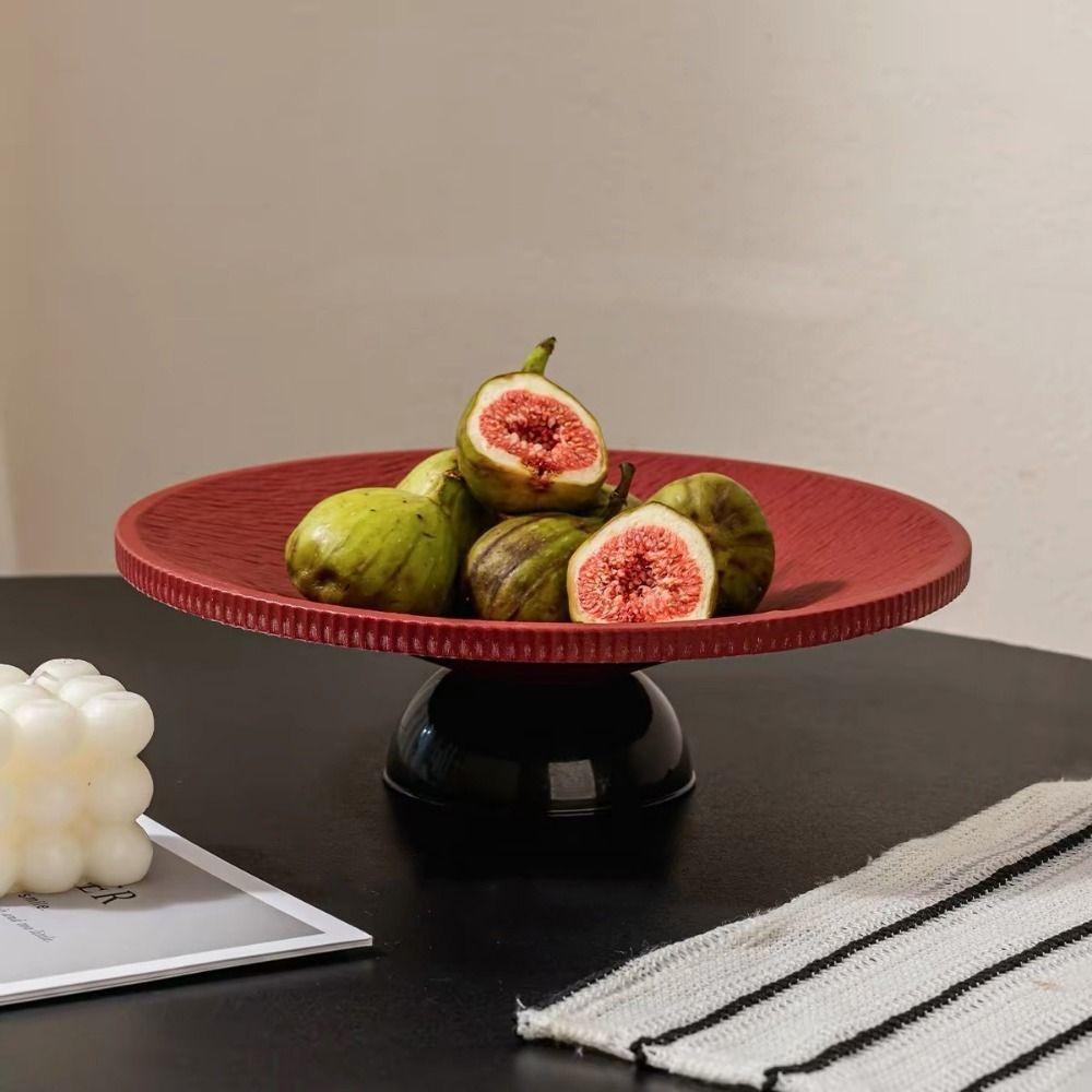 Plastic High-legged Fruit Plate Draining Candy Plates Fashion Snack Serving Tray for Kitchen